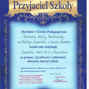 Podziękowania dla Wolontariuszy